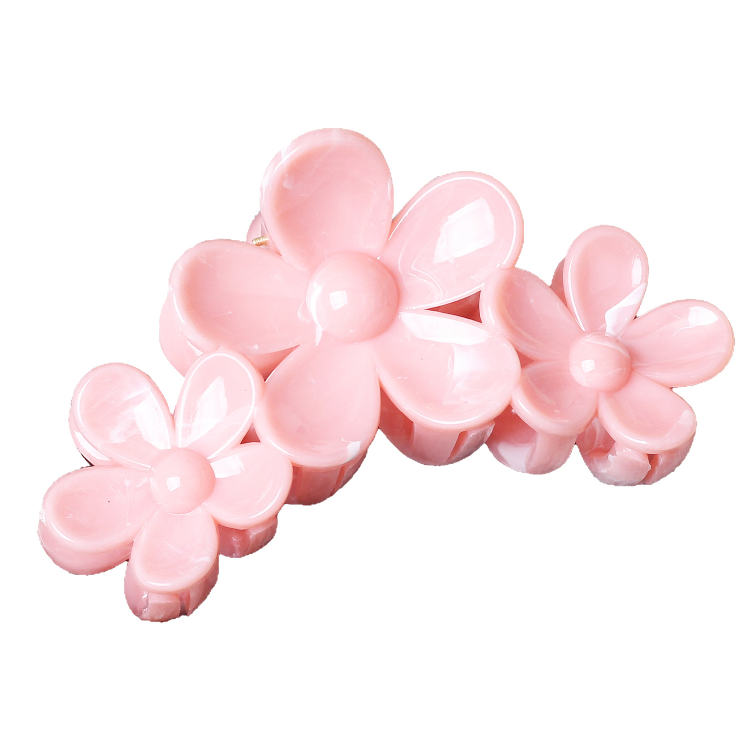 Versión coreana de la horquilla Bauhinia, pinza de agarre de frangipani amarillo y blanco, pinza de tiburón de cabello con sensación de alta calidad, pinza de cabello geométrico de estrella