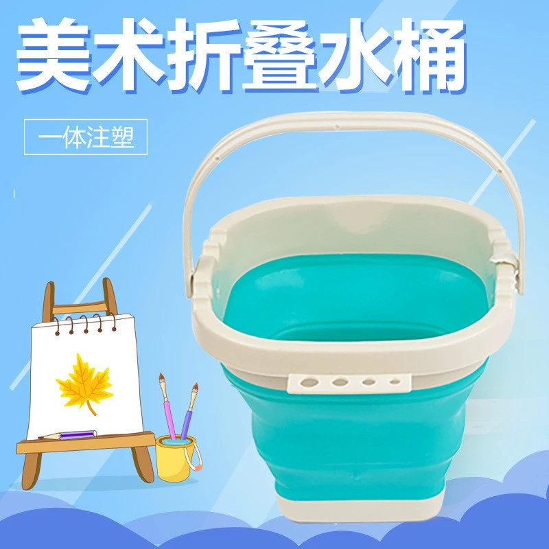 Weizhuang с ручкой Складная Силиконовая художественная кисть выдвижная ручка контейнер для мытья гуашь ведро художественная живопись кабинет четыре сокровища