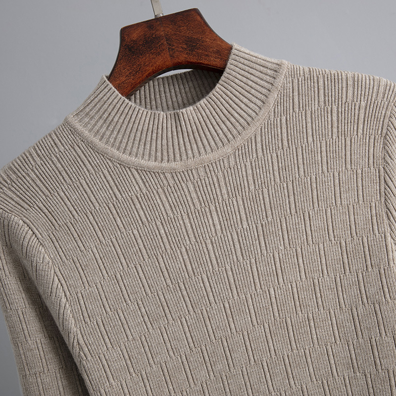 Sheath Half High Collar Inner Match Knitted Dress Women Fall Winter Outer Wear Thin over the Knee Mid Length Sweater Trendy