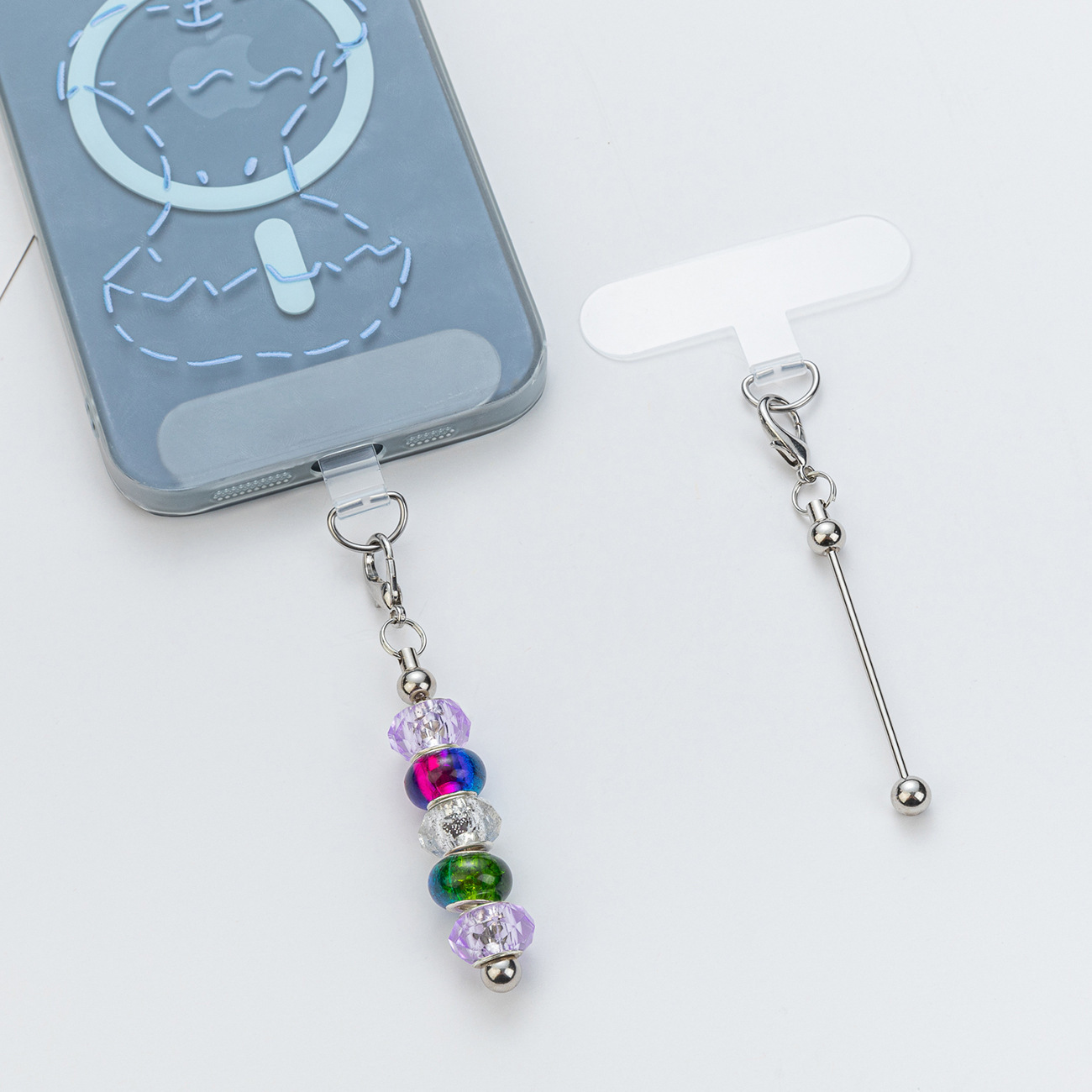 DIY beaded clip de teléfono móvil universal parche de fijación de color transparente anti-perdida junta fuerte clip