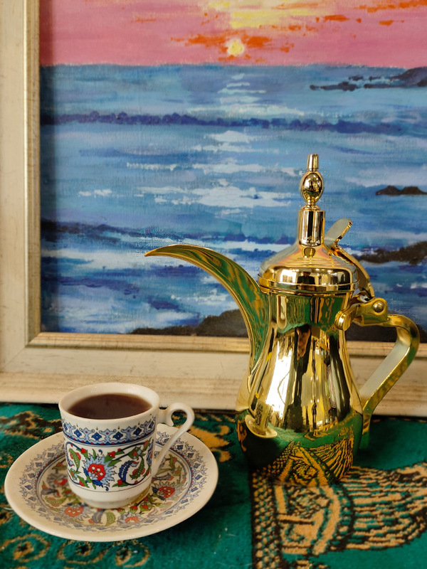 Arabic Coffee Pot, Heated Golden Coffee Pot, Stainless Steel Pot, Teapot, Palace Style Boiled Water and Boiled Milk