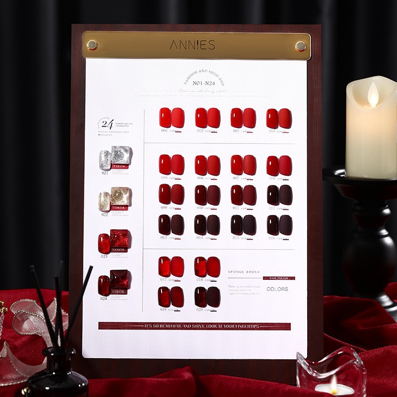 Otoño e invierno serie burdeos esmalte de uñas pegamento 2024 nuevo caramelo cereza roja belleza embriagadora 24 colores fábrica al por mayor