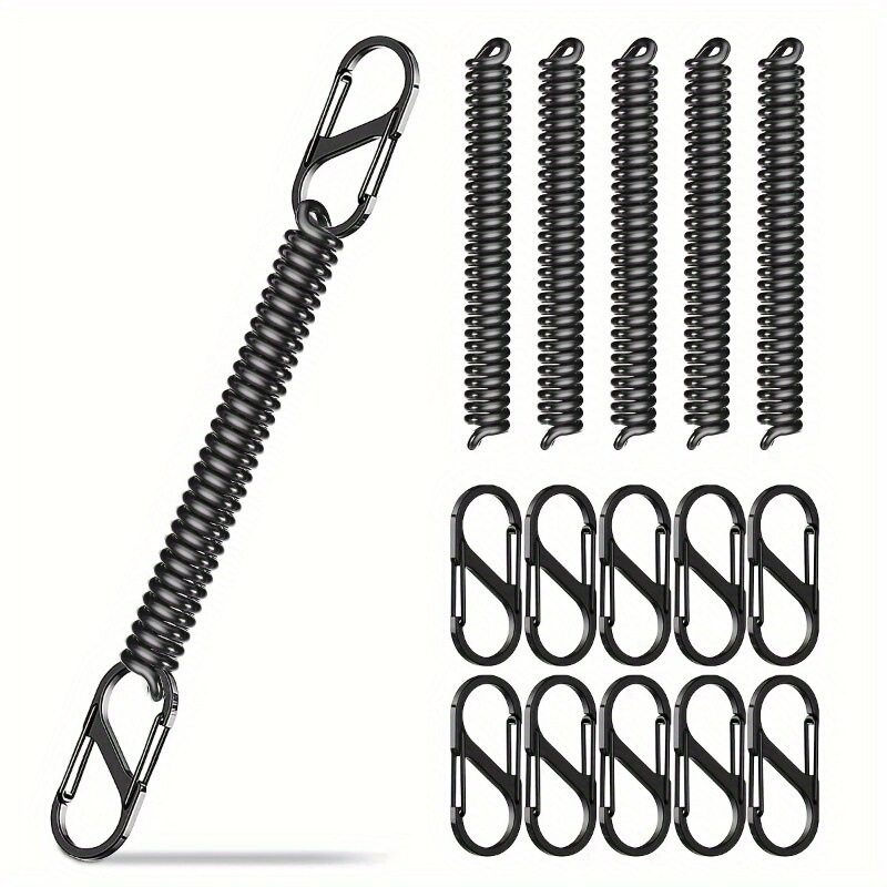 Double-Ended Elastic Wrist Keychain Bracelet Fishing Tool Lanyard Spiral Wristband Zinc Alloy Spring Versatile