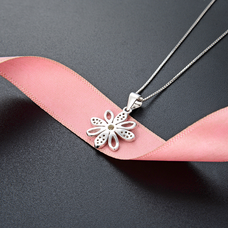 Corea del Sur Dongdaemun s925 plata ZIRCON diamante colgante simple popular accesorios clavícula cadena de las mujeres collar elegante