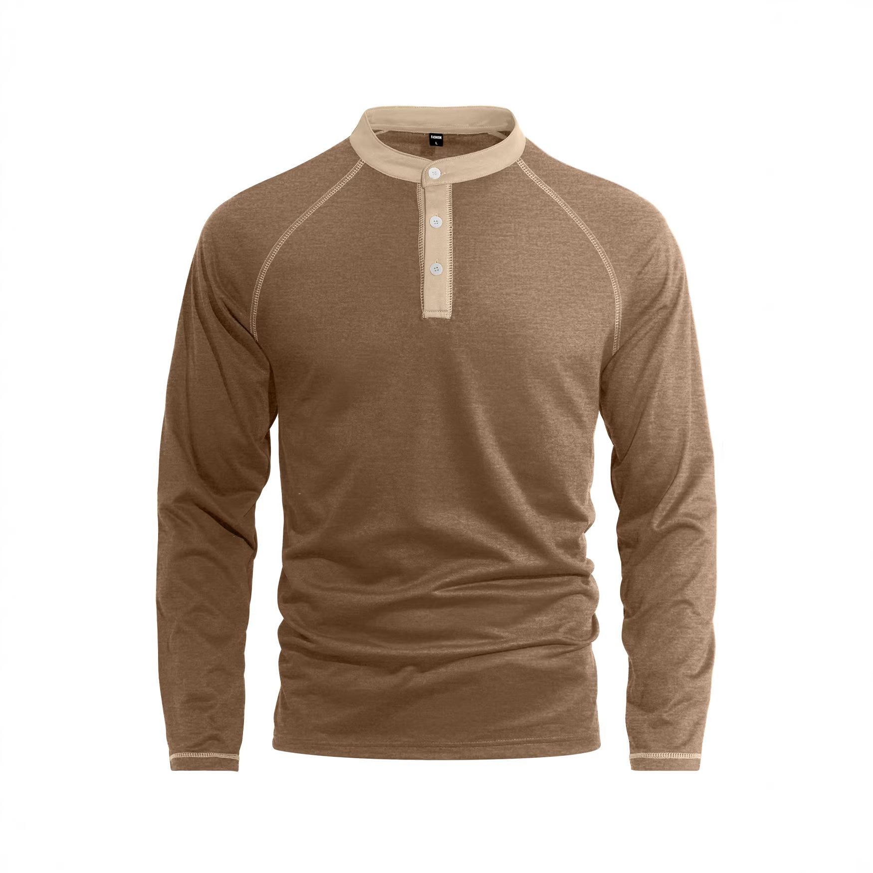 Nuevo Europa y América primavera y otoño nuevo hombre botón de tamaño grande color combinación camiseta deportiva de manga larga camiseta de polo transfronteriza casual