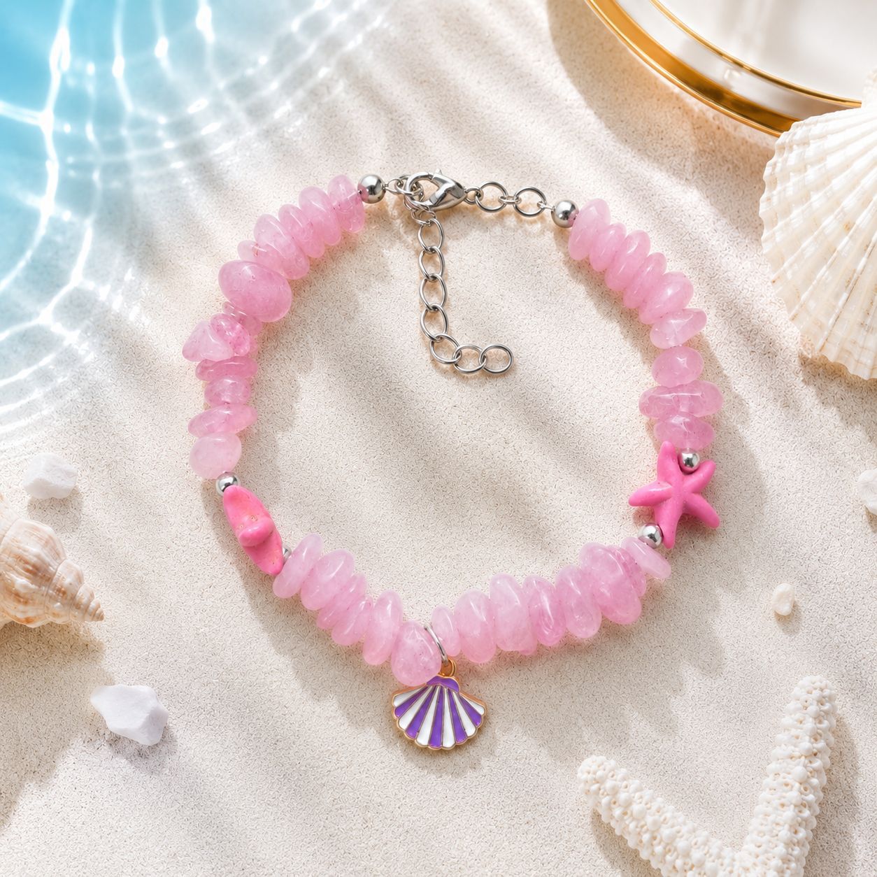 Concha natural, estrella de mar, caracola, pulsera tejida a mano, estilo oceánico, vacaciones en la playa, joyería de nicho para mujer, verano image 29
