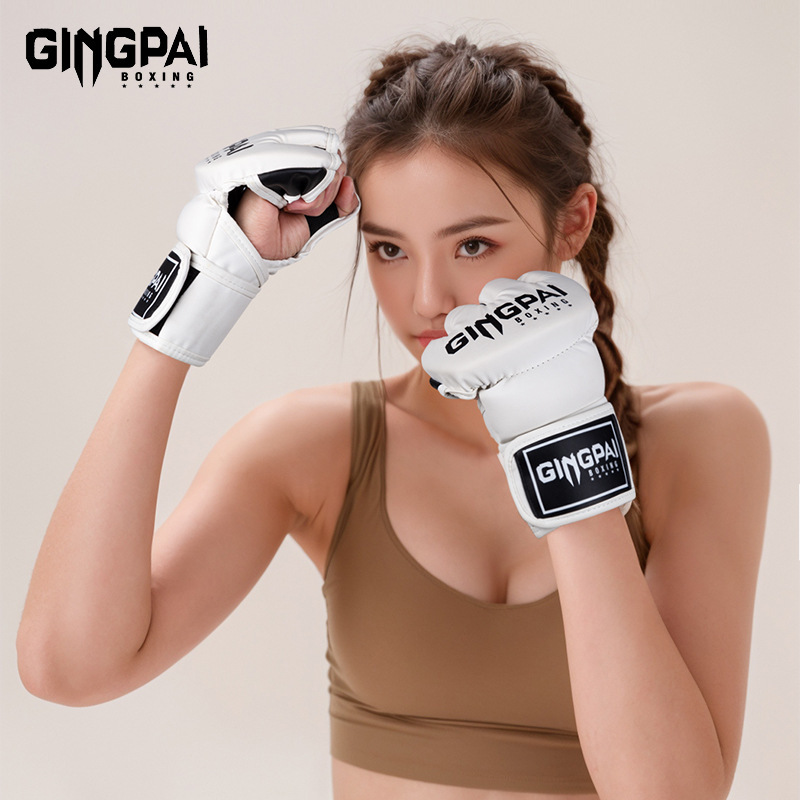 Sanda Boxing Half Finger Knuckles Female Fighting Muay Thai Male UFC Children Training Adult Sandbag Professional Gloves MMA