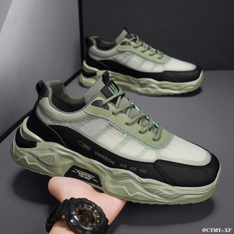 Zapatos de hombre 2024 otoño nuevo estilo de malla transpirable de corte bajo ligero tendencia salvaje zapatos deportivos casuales zapatos de papá para hombre