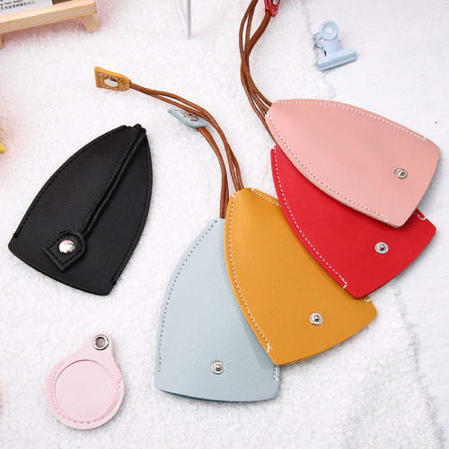 Creative colorful PU mini water drop card holder solid color community small card holder access control card pull-out key bag wholesale