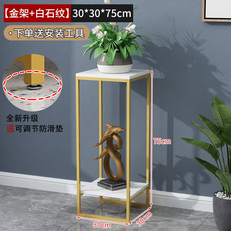 (핫 세일) 골드 프레임 + 화이트 스톤 패턴 30*30*75 대담한 프레임 두꺼운 데스크탑