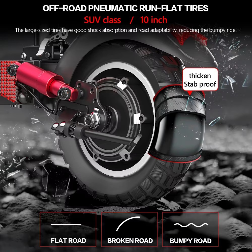 Off-Road Electric Scooter, Foldable Two-Wheeled Vehicle, Portable Mini Lithium Battery Scooter with Seat