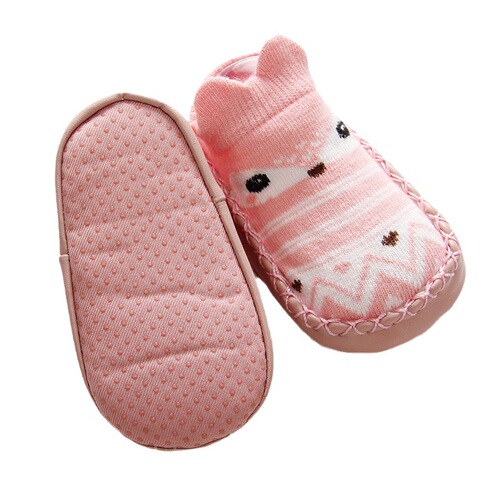 Autumn floor socks baby children's socks cartoon children's non-slip soft bottom leather bottom baby socks class a combed cotton shoes and socks