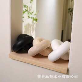 跨境木质链条摆件家居软装二环扣链条工艺品玄关装饰品摆饰链条