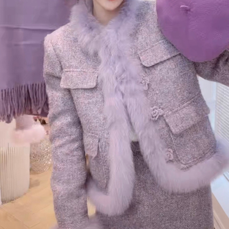 작은 향기로운 스타일 세트 프랑스 사교계 서양식 겨울 원피스 인터넷 인기있는 마오 마오 투피스 원피스