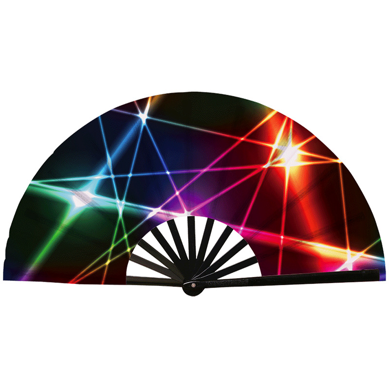 Abanico Plegable de Kung Fu de Plástico, Colorido, para Conciertos y Fiestas