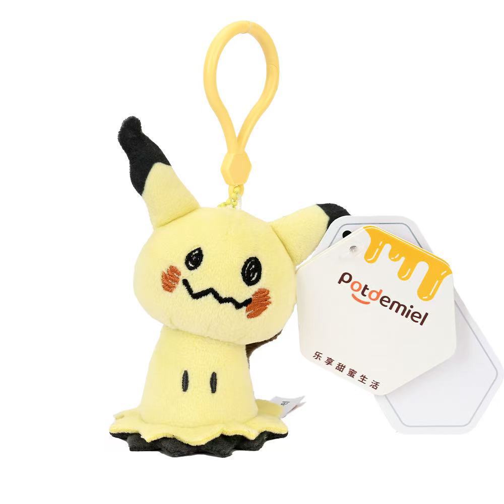 Colgante auténtico de pokemon, colgante de muñeco de Pikachu, juguete de peluche Eevee, mochila de pokemon, muñeco