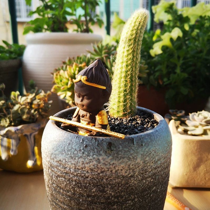 Колонна с хвостом обезьяны Девятихвостая лиса Ци Тянь Да Шэн Сунь Укун мясистый цветочный горшок украшения для аквариума побег дом аквариум аксессуары для ландшафта