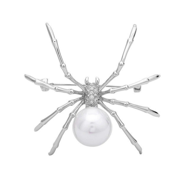 Perle Spinne Brosche süße High-End High-End Anti-Licht Corsage Tier Retro Pin Herren- und Damen-Accessoires_voghion.com