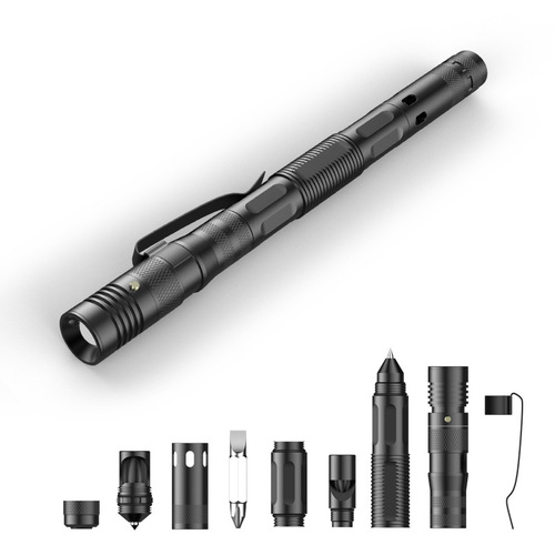 Multifunctional tactical pen flashlight self-defense pen window-breaking hammer edc outdoor supplies self-defense survival whistle tool aluminum alloy