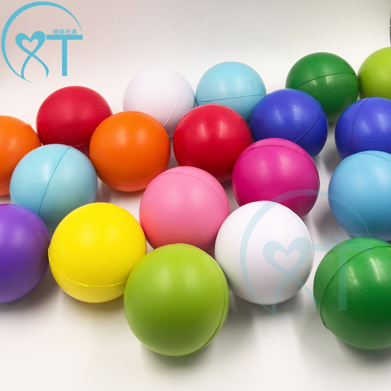 Cross-border hot pu foam 6.3 paint smooth ball color LOGO decompression rehabilitation pressure ball direct toy ball
