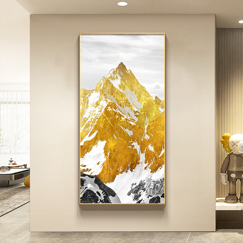 日照金山入户玄关装饰画山水画靠山图挂画新款客厅走廊过道画|undefined