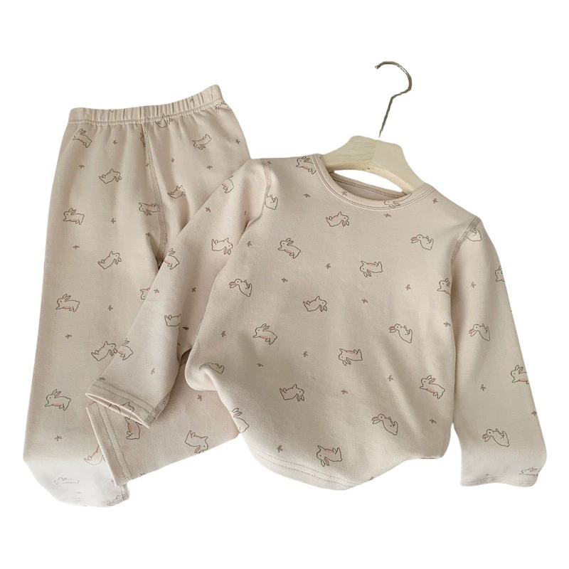 Детские термопижамы, осенний комплект одежды и брюк, класс А, для мальчиков и девочек, в корейском стиле, бесшовные, дышащие, для дома, осень-зима