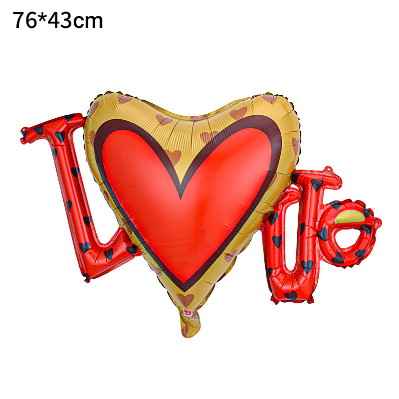 Decoración de San Valentín de Amazon, globo en forma de corazón, oso de dibujos animados, corazón de amor unido, globo de San Valentín, globo de aluminio