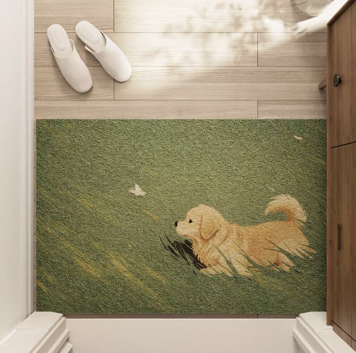 Grassland Small Animal Design Silk Loop Door Mat, Household Carpet, Entryway Dust Removal Non-Slip Foot Mat, Customizable Mat, Dropshipping Available