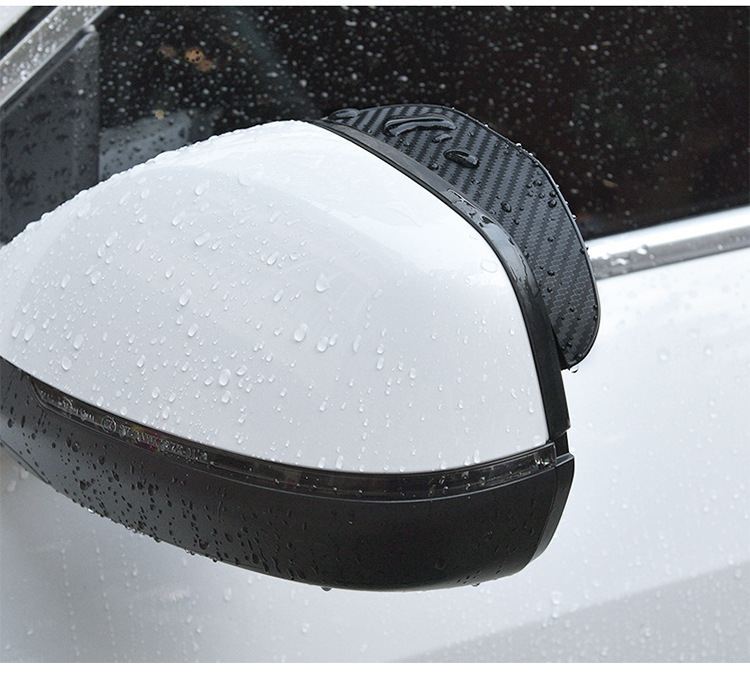 Factory Direct Sales Rainproof Rearview Mirror Rain Shield Universal Thickened Carbon Fiber Pattern Car Rain Shield Car Supplies