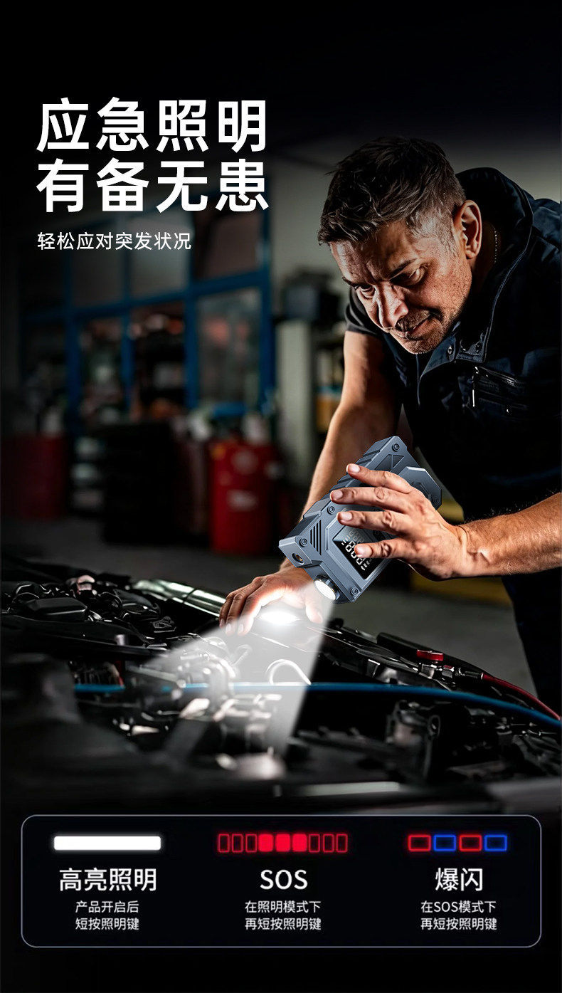 Car Air Pump, Electric Air Pump, Car Emergency Starting Power Supply All-In-One Device, Battery Booster, Battery Manufacturer Wholesale