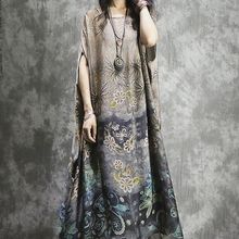 清仓捡漏法国外贸专柜出口余单民族风印花加肥加大圆领连衣裙批发