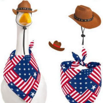 Набор для крыльца на День независимости Америки, мексиканская соломенная шляпа, полосатый треугольный шарф, большой белый гусь, украшение на дверь