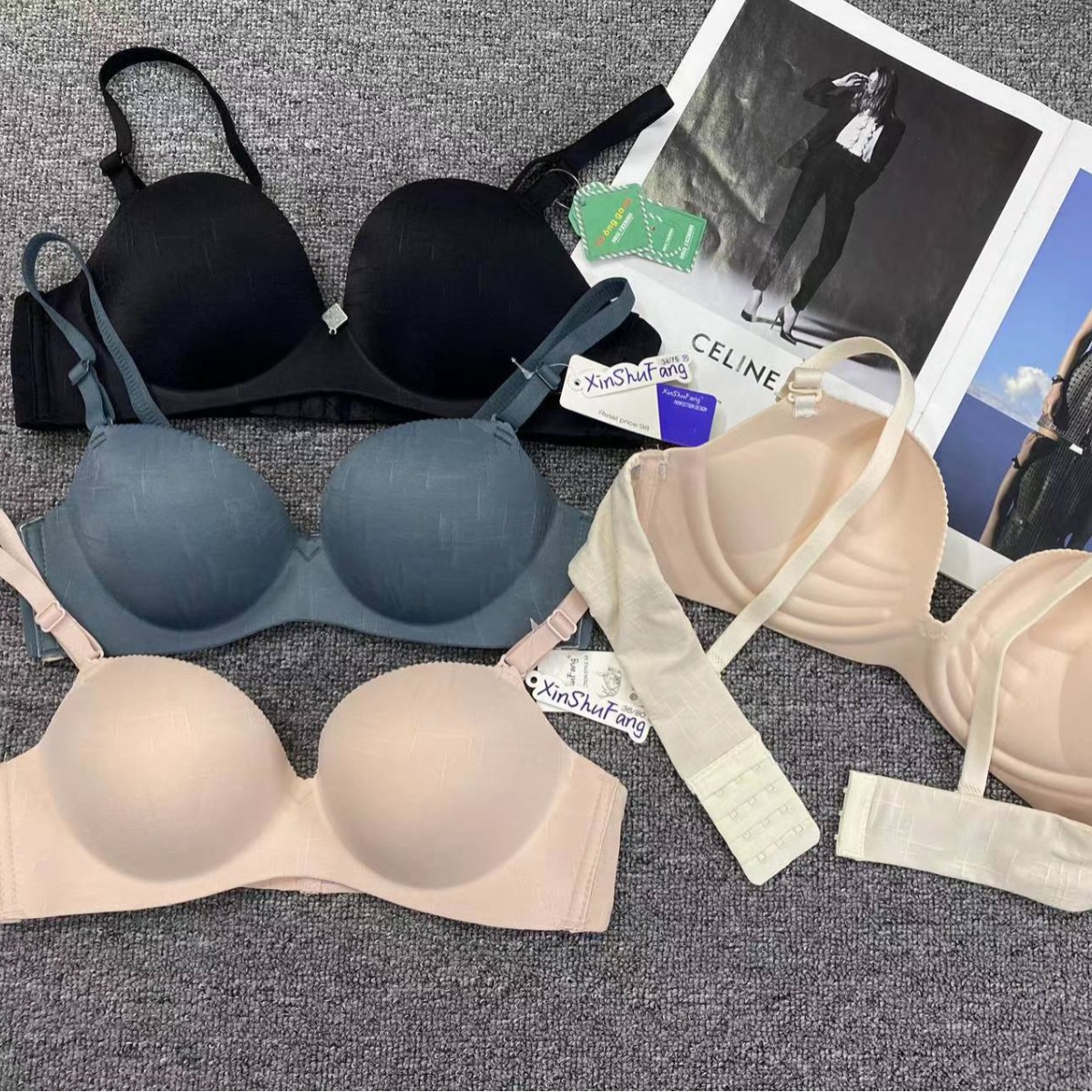 Inventario de productos de cola del sudeste asiático nuevo en línea celebridad en vivo joven lisa reunida ropa interior sin huellas reunida sujetador sujetador