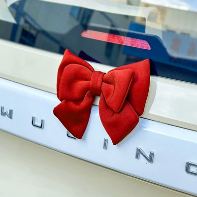 Car Ornaments Car, Car ornaments - red-double-layer-big-bow