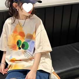 女童纯棉短袖T恤夏季中大童洋气上衣儿童韩版时髦学生夏装潮大童