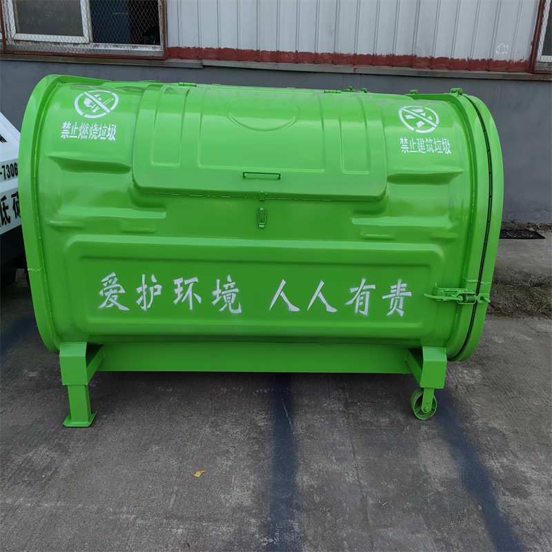 Hunan 3 square 5 square 8 square sanitation hook arm dustbin carbon steel paint box internal spray anticorrosive paint large discount