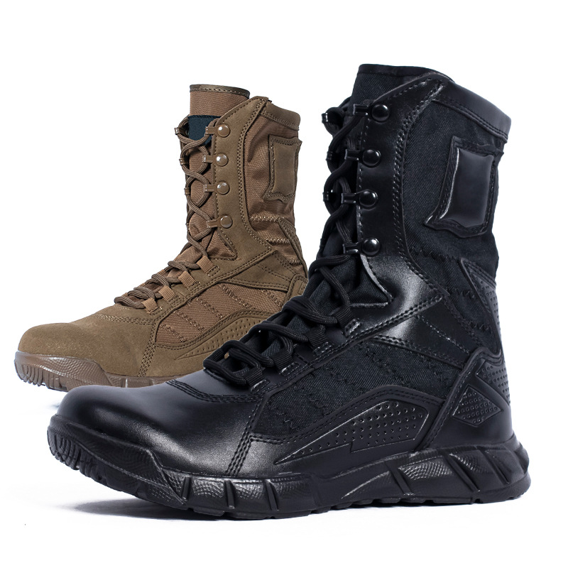 Zapatos de montaña al aire libre, botas de desierto, botas tácticas de hombre, botas anti-deslizantes, anti-desgaste, botas anti-desierto de piel de vaca image 1