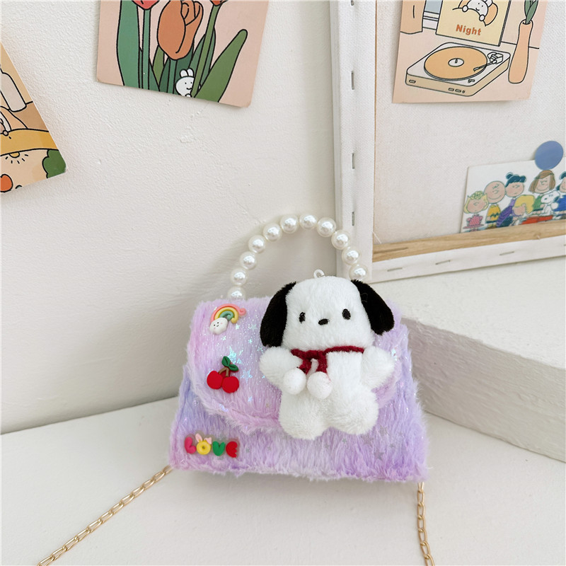 El Comercio exterior transfronterizo popular de la felpa del bolso de los niños de moda de encaje arco monedero lindo Occidental Princesa bolsa de mensajero