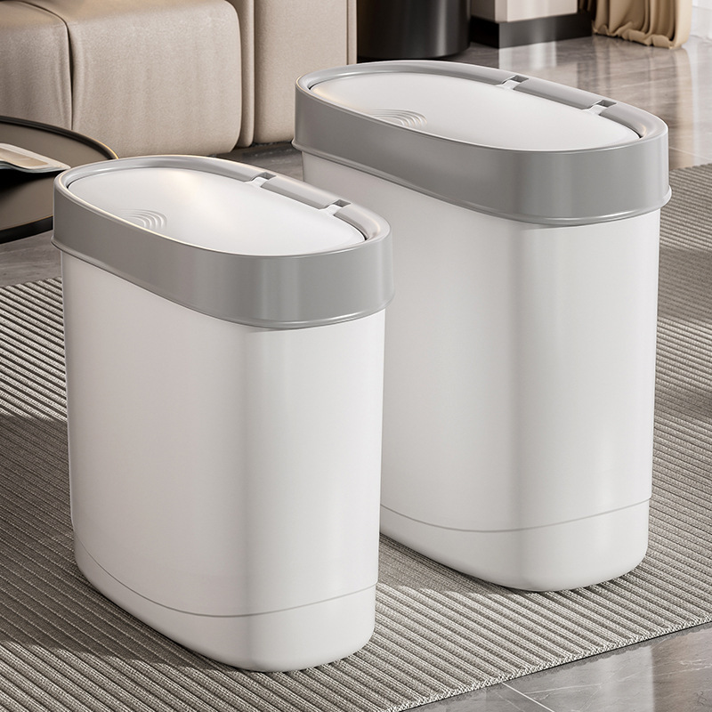 Gap Trash Can for Bathroom, Kitchen, and Toilet; Modern and Simple Household Waste Paper Basket with Lid