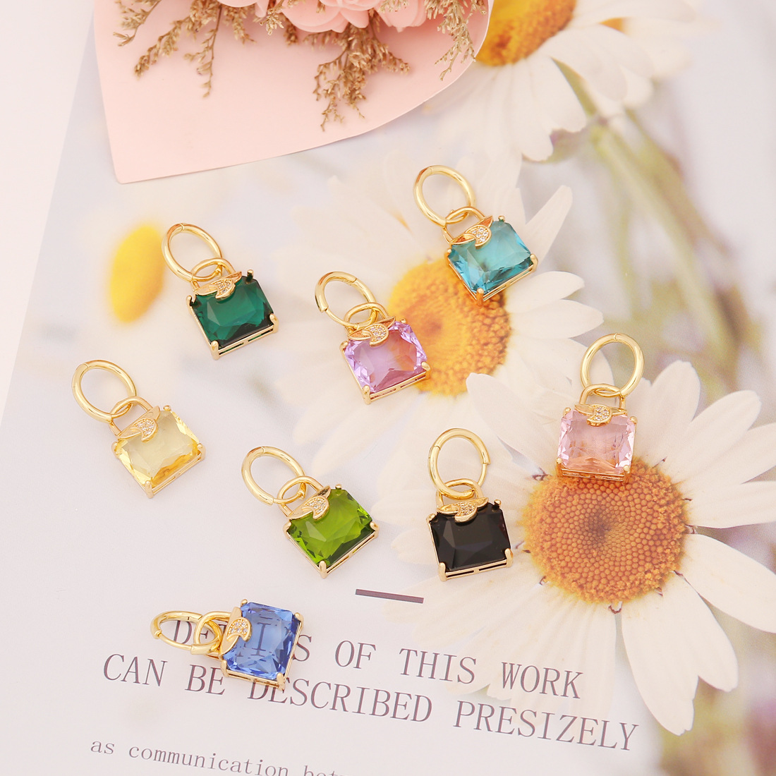 Fashion Bag Copper Inlay Zircon Earrings 1 Pair