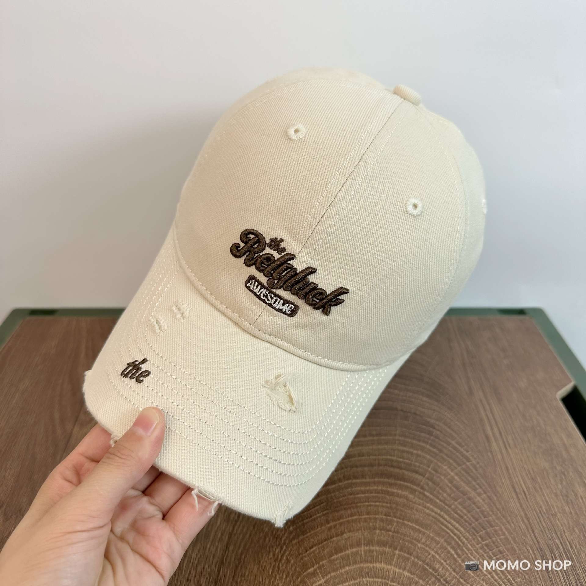 Tide coreana letra bordada agua lavada agujero blando sombrero de béisbol para hombres y mujeres de alta calidad gorra de boca de pato americana muestra cara pequeña