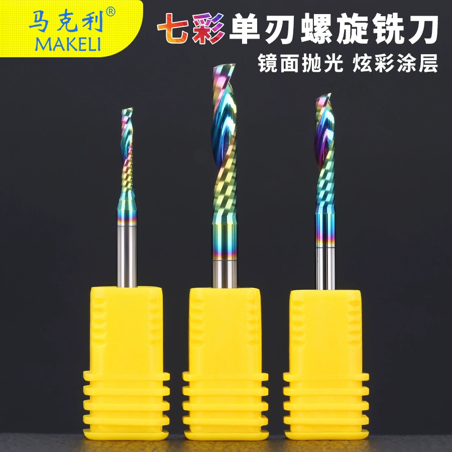 Заводская поставка красочного покрытия односторонний спиральный фреза акрил дерево гравировальный станок с ЧПУ Вольфрамовая сталь режущий инструмент