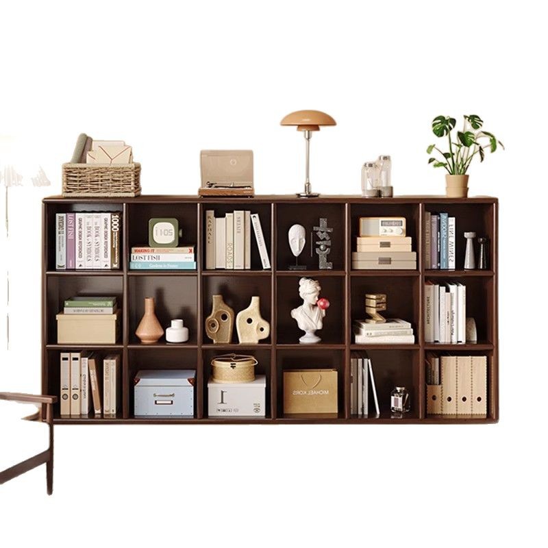 Estantería de madera maciza pura Estante de piso Combinación libre de estantería Estante de almacenamiento Integrado contra la pared Estante de exhibición de sala de estar para el hogar