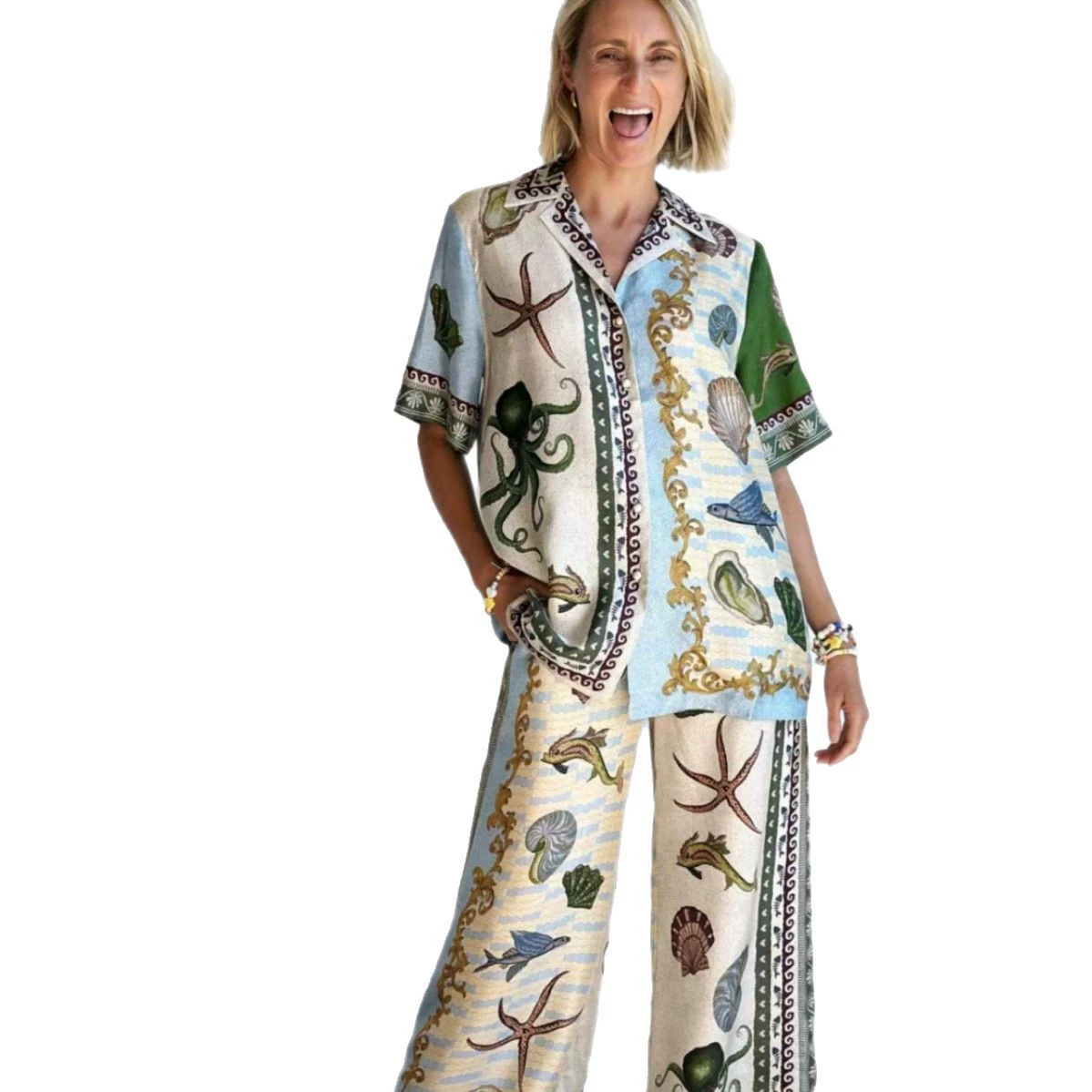 (Cross-border trading), universal shirt for leisure, set, European style, Amazon