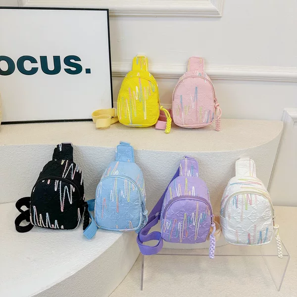 Japanese Style Ins Fashionable Children's Chest Bag Large Capacity Lightweight Girls' Shoulder Bag Outdoor Travel Spring Tour Crossbody Bag Trendy