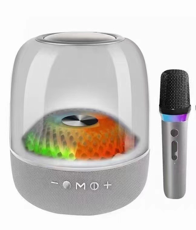 よく売れている瑠璃5無線bluetoothスピーカーのまぶしいライトのデスクトップの重いサブウーファの高品質の家庭のk歌のセットは歌を歌います。|undefined