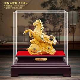 绒沙金马摆件大号鸿运金马财运亨通马年家居办公室祝福礼品装饰品