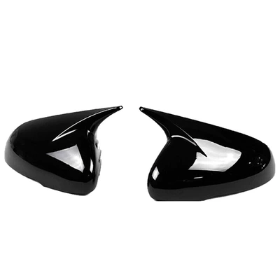 Suitable for 18-23 Kia Stinger Horn-Shaped Rearview Mirror Shell Modification Carbon Fiber Rearview Mirror Cover Decoration (Other Automotive Exterior Supplies) - glossy-black