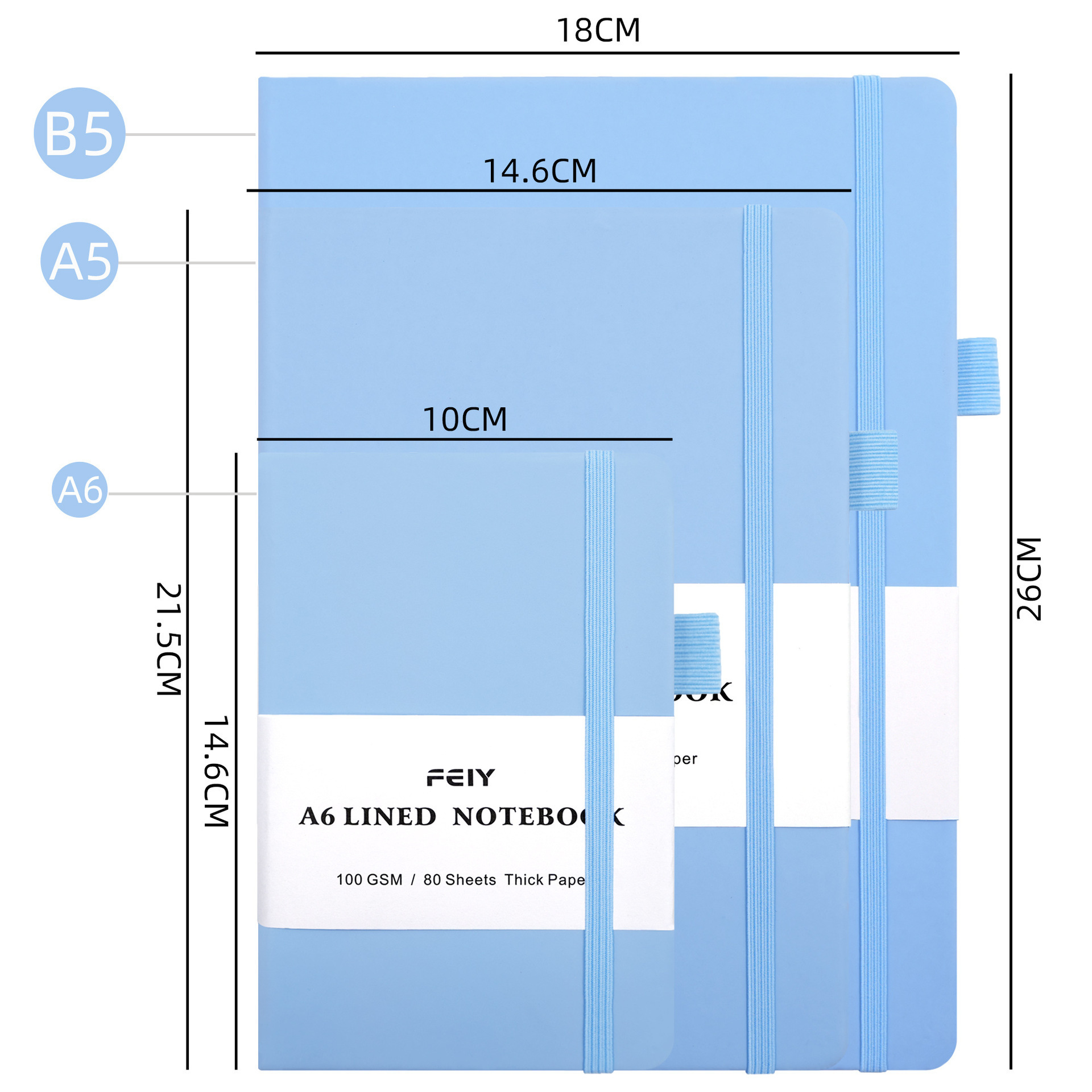 Cuaderno de bolsillo A6 macaroon simple cuaderno de notas A5 sensación de piel de alto valor B5 línea horizontal al por mayor