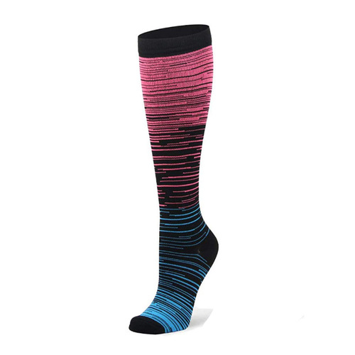 Gradient mixed color new compression socks, men's and women's sports mid-calf socks, elastic socks, foreign trade cross-border compression socks